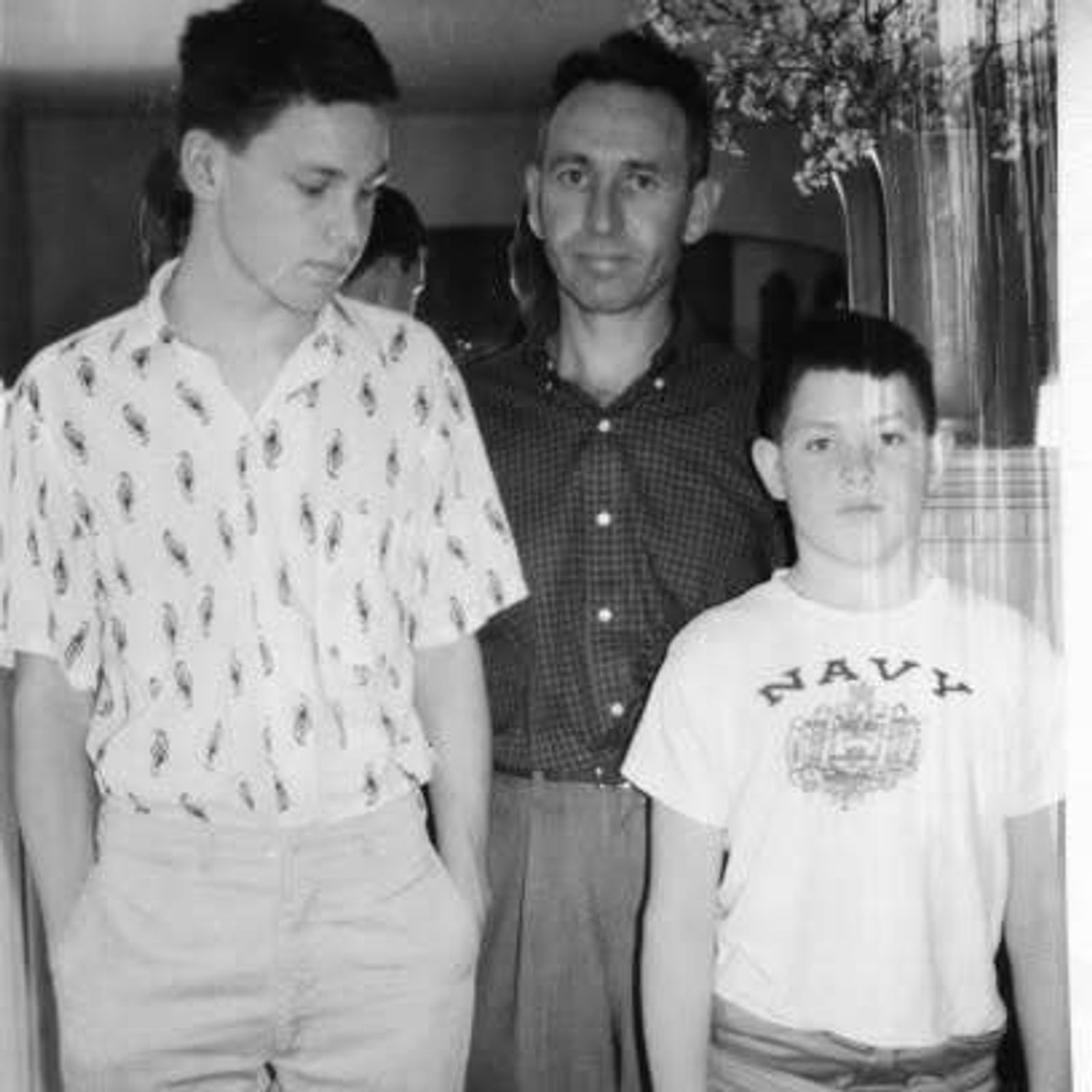 Jim Morrison posing with his father, Admiral George Stephen Morrison, and his younger brother, Andy, Photo Credit: Jim Morrison/Facebook