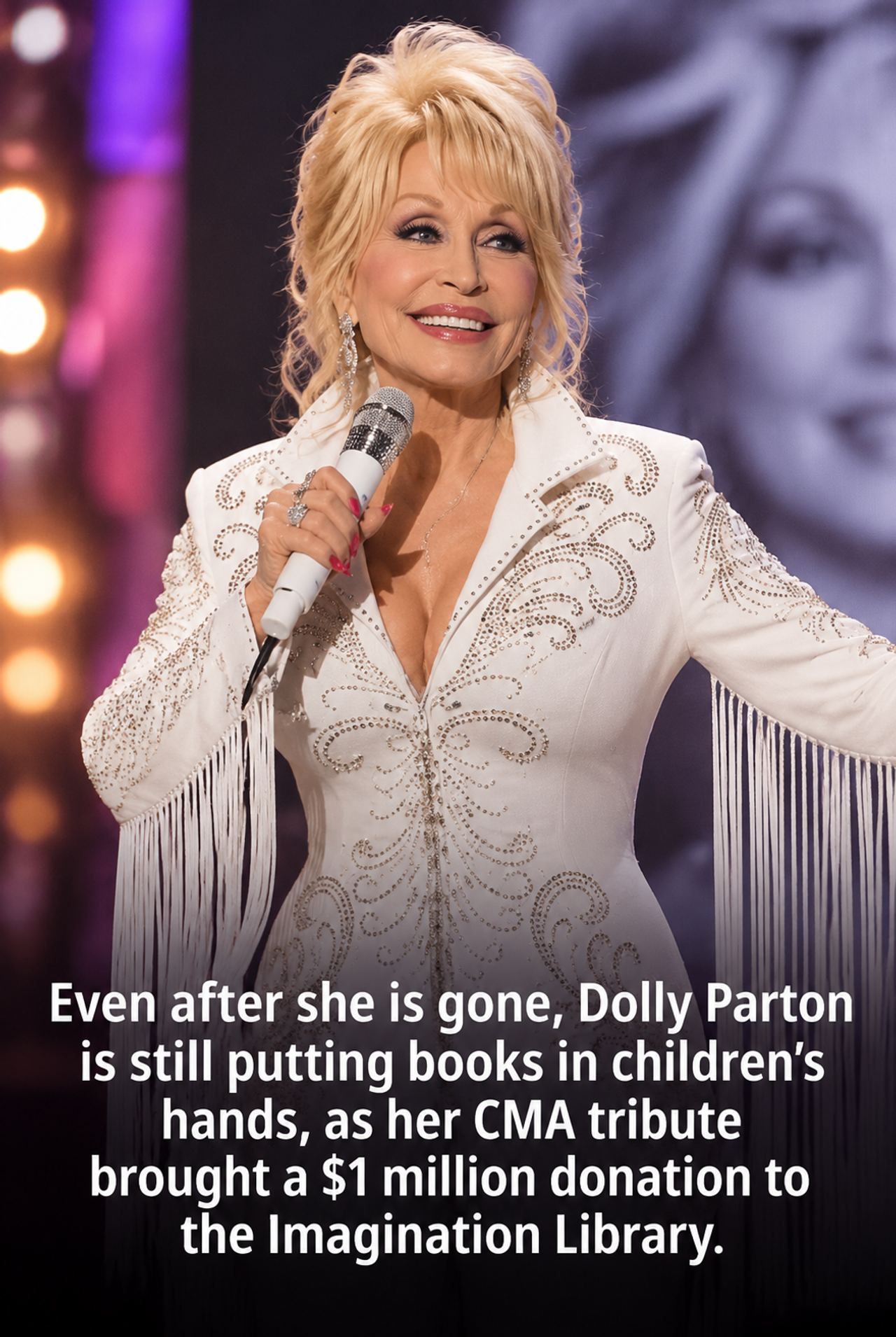 Dolly Parton's CMA tribute is giving back to the cause nearest to her heart.
She launched