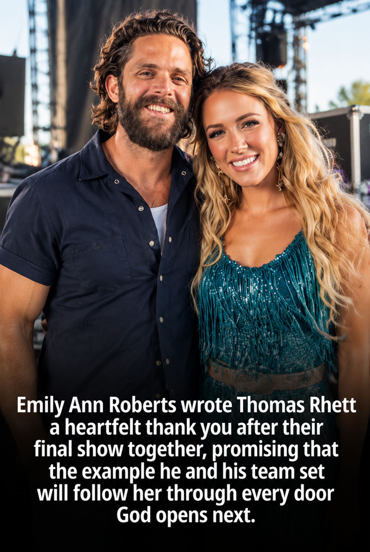 Emily Ann Roberts shared a heartfelt note to Thomas Rhett as his tour came to a close in O