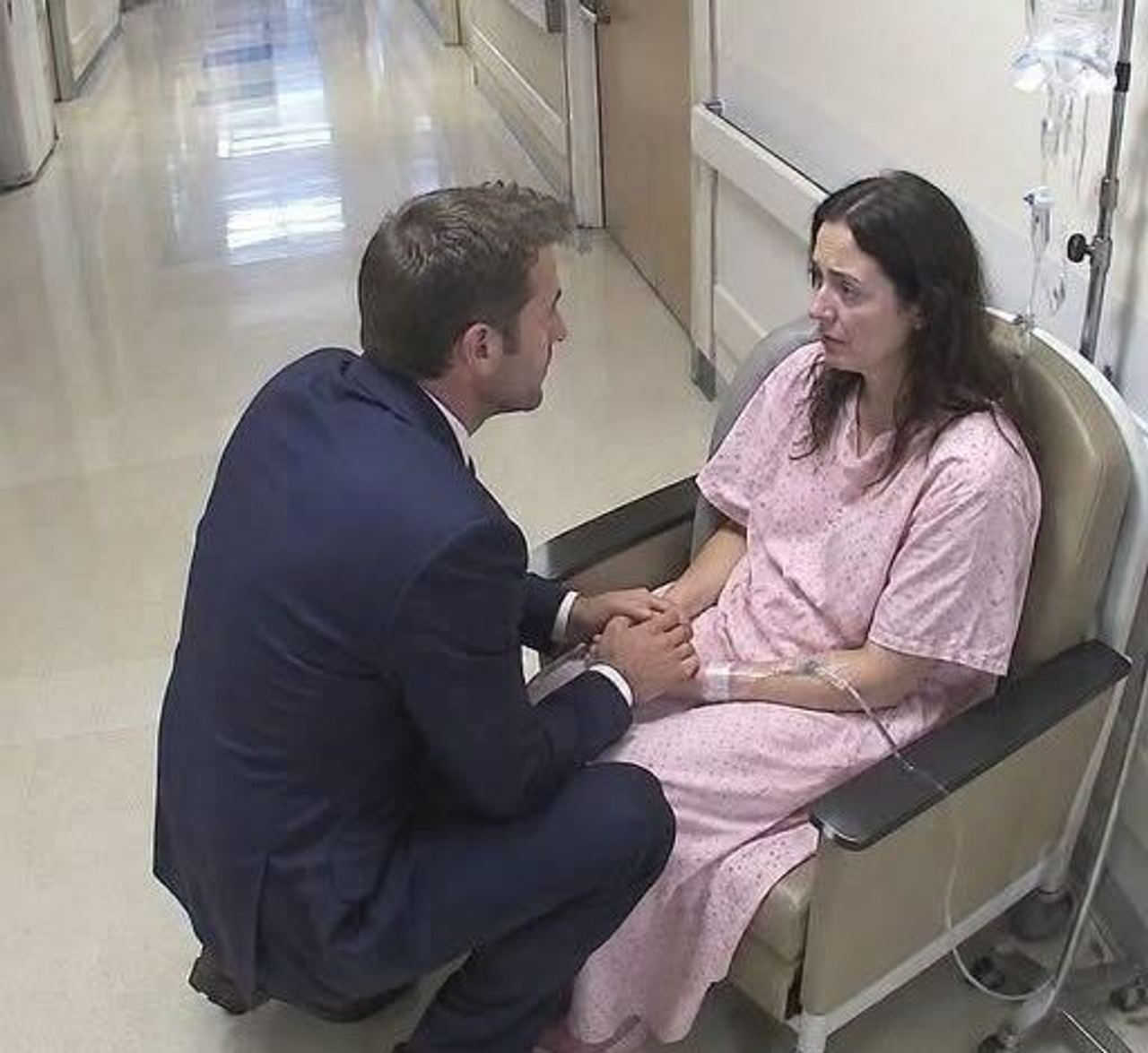 Two months after divorcing my wife I found her sitting alone in a hospital hallway wearing a patient gown