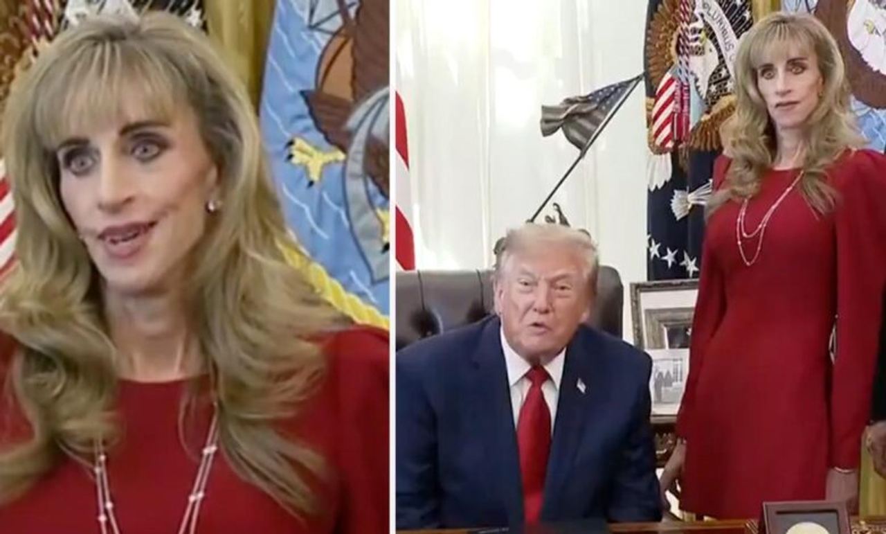 Who is the woman standing with Trump in ‘weird’ White House clip dubbed “not real”